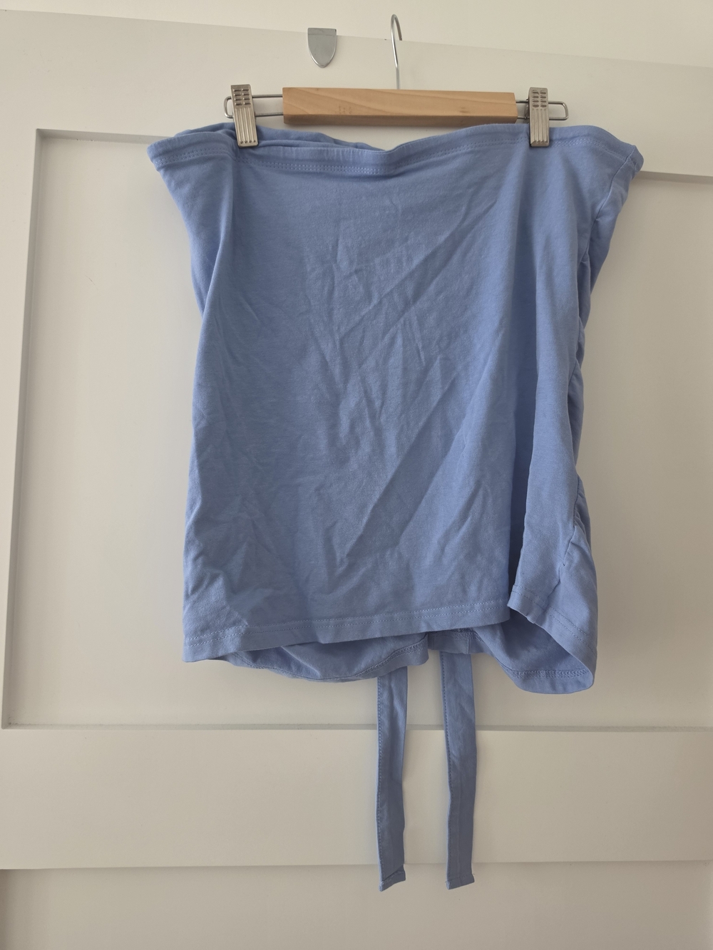 Y2K Light Blue Scrunched Tube Top/ Halter With Built In Bra - Picture 5 of 8